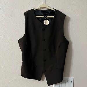 Rachel Zoe Classic Black Buttoned Vest